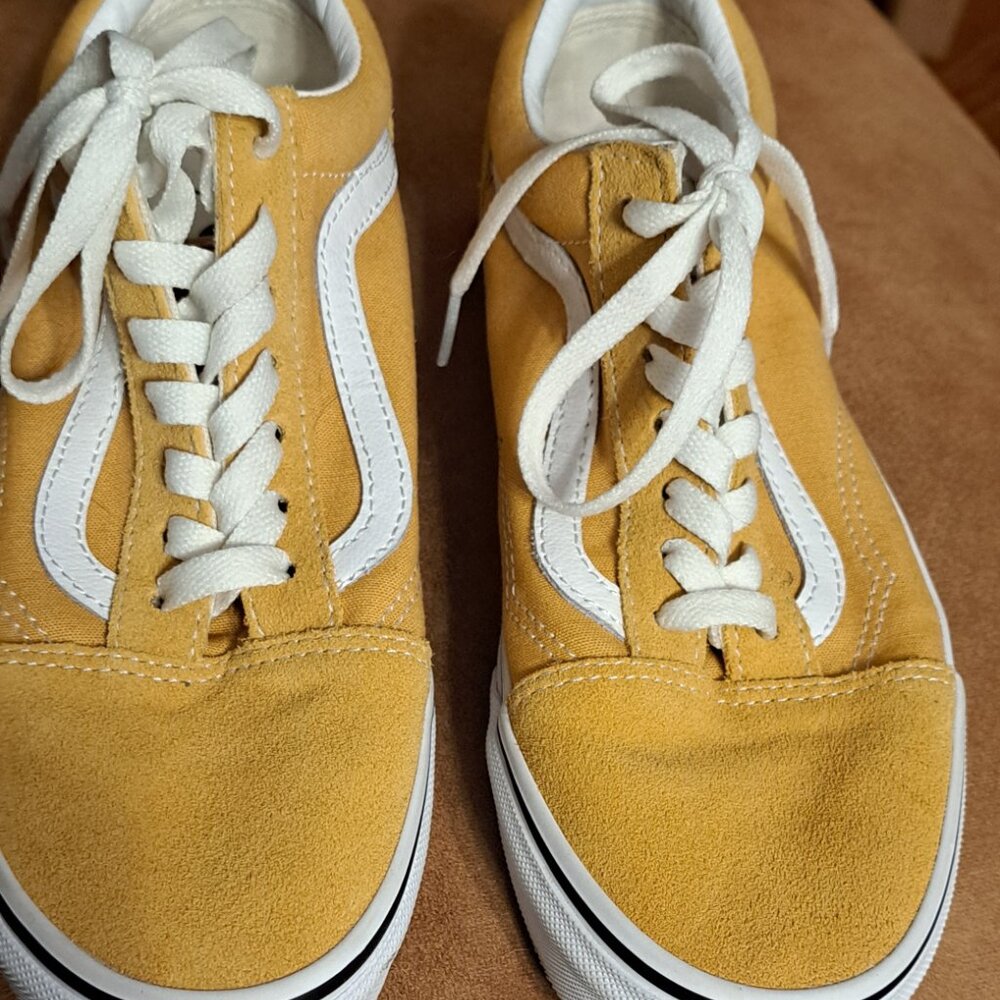 Vans Old Skool Sneakers in Mustard Yellow and White